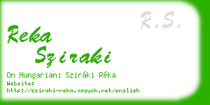 reka sziraki business card