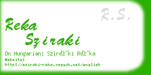 reka sziraki business card